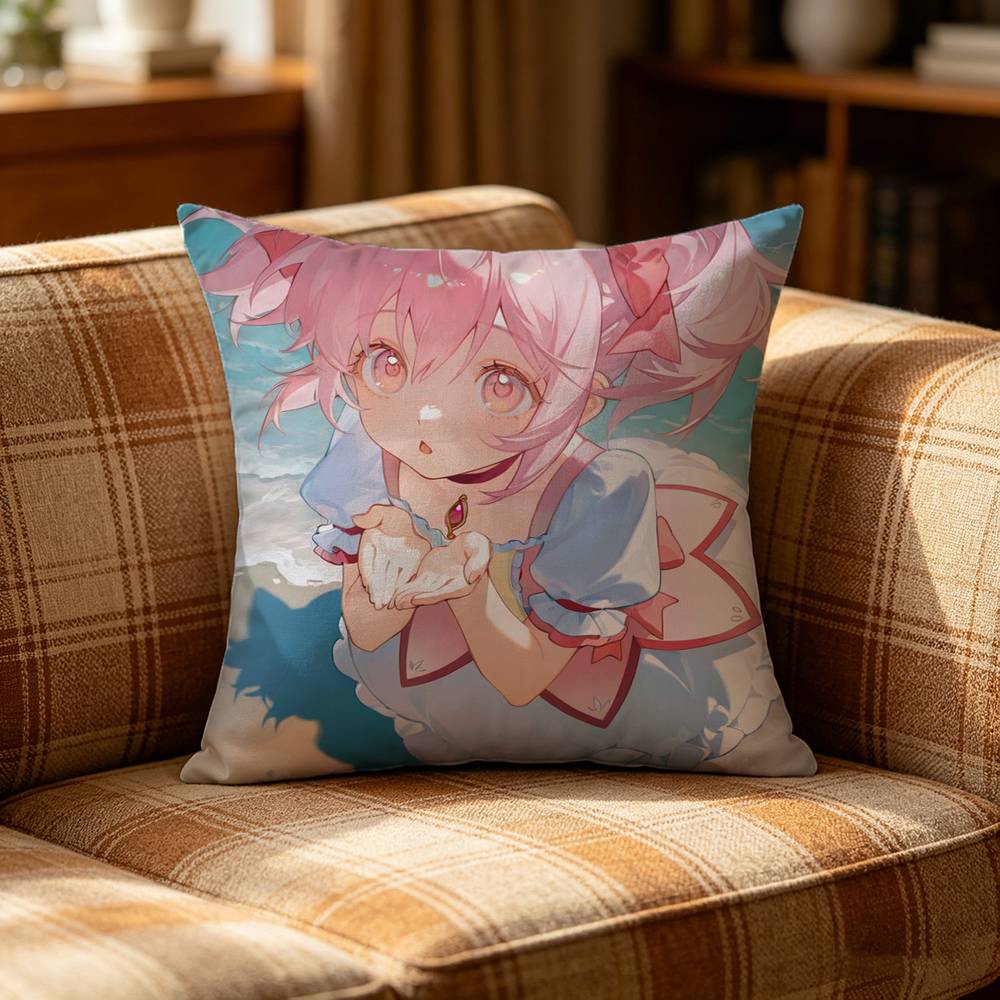 PPuella MMagi Madoka MMagica Pillow Case Pattern Printed Pillowcase For Living Room Sofa Cushion Cover