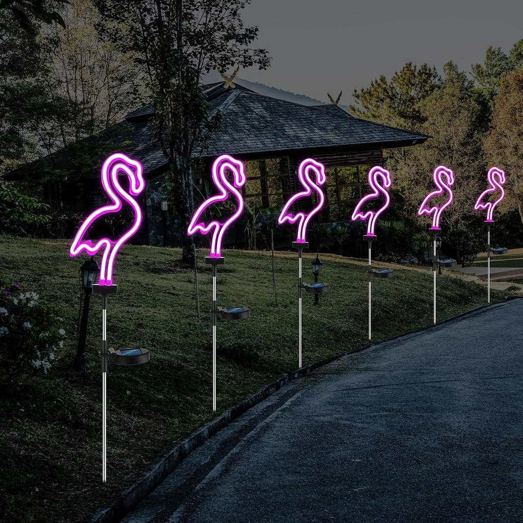 1pcs Solar Neon Flamingo Light, Suitable for Outdoor Garden, Courtyard, Pathway, Party Decoration Landscape Light