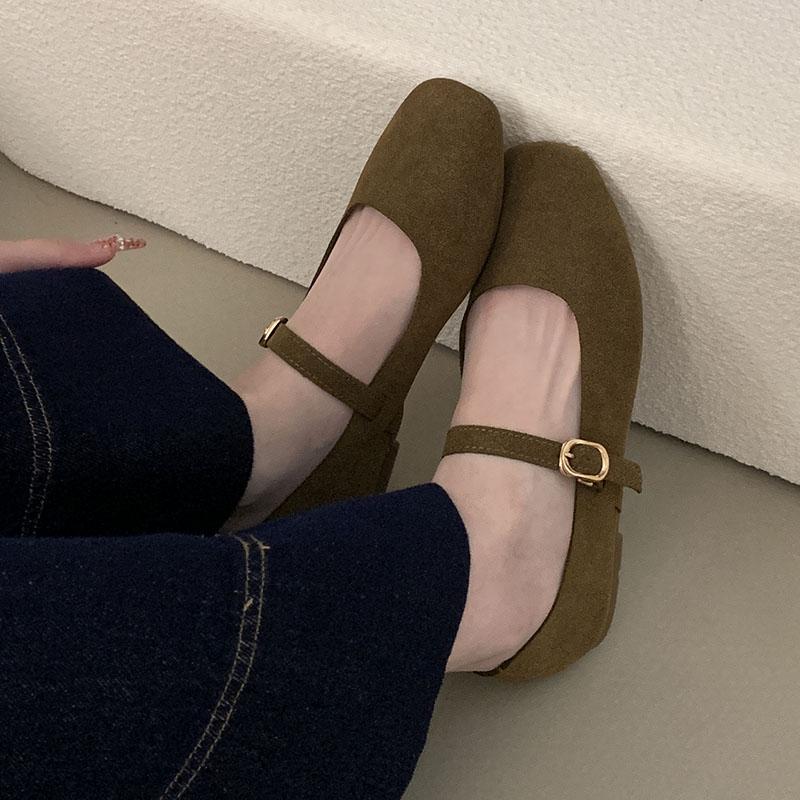 Fashion Fashion Buckle Strap Footwear Women Flats Mary Janes Shoes Casual Soft Female Shallow Office Lady Flats With Shoes