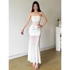 Girls Vacation Style Travel Bi Prepare Elegant Tube Top Skirt Women, Waist Mesh Dress Dress Trendy Hip Dress