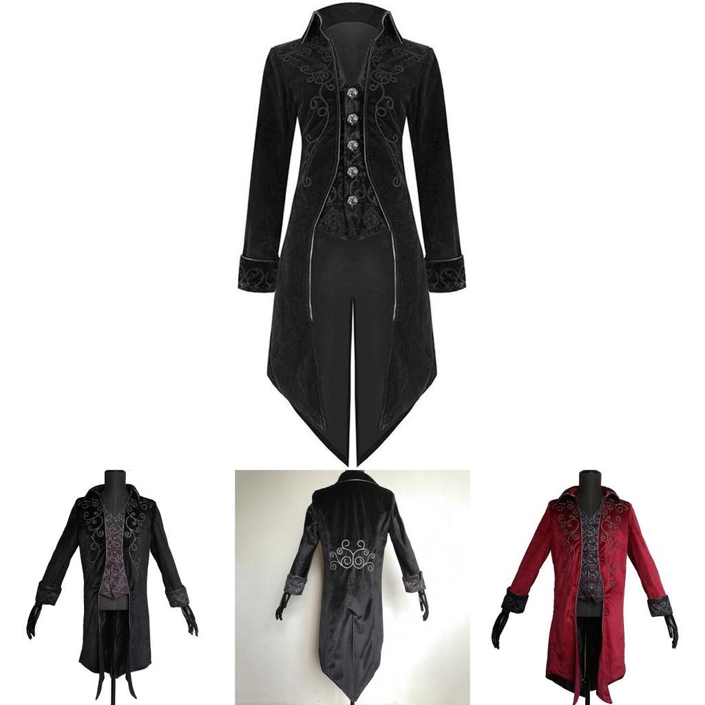 Stunning Vintage Men Tailcoat Jacket With V-neck Design For Unique Outfits