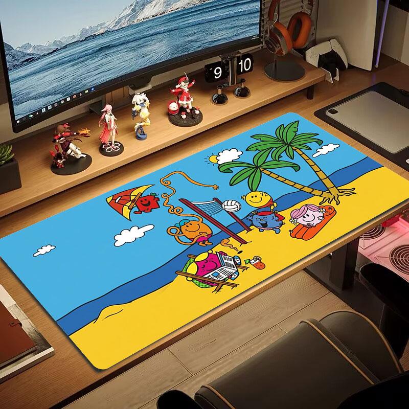 Mr. Men Little Miss Large Size Mouse Pad Large Gaming Table Cushion Non-slip Laptop Tablet Big Mousepad XXL Mat Mini PC Playmat With Lock edge
