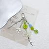 Summer Lucky Grass Phone Charms Green Four-leaf Clover Beaded Keychain Jewelry Accessories   Girls