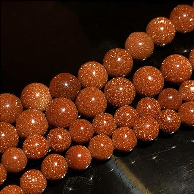 Natural Loose Gold Sand Bead Round Spacer 4 6 8 10mm Beads for Jewelry Making
