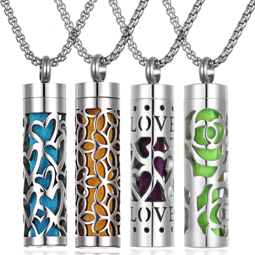 Stainless Steel Aromatherapy Necklace Diffuser Pendant Aroma Diffuser Locket Perfume Essential Oil Diffuser Pendant Necklace