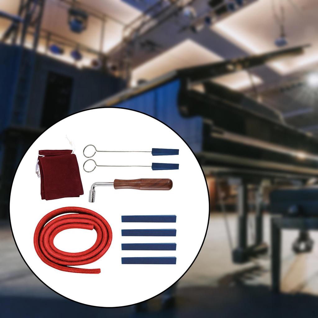 Piano Tuner Tool Kits L Shaped Handle Prevent Interference Rustproof DIY with Temperament Strip