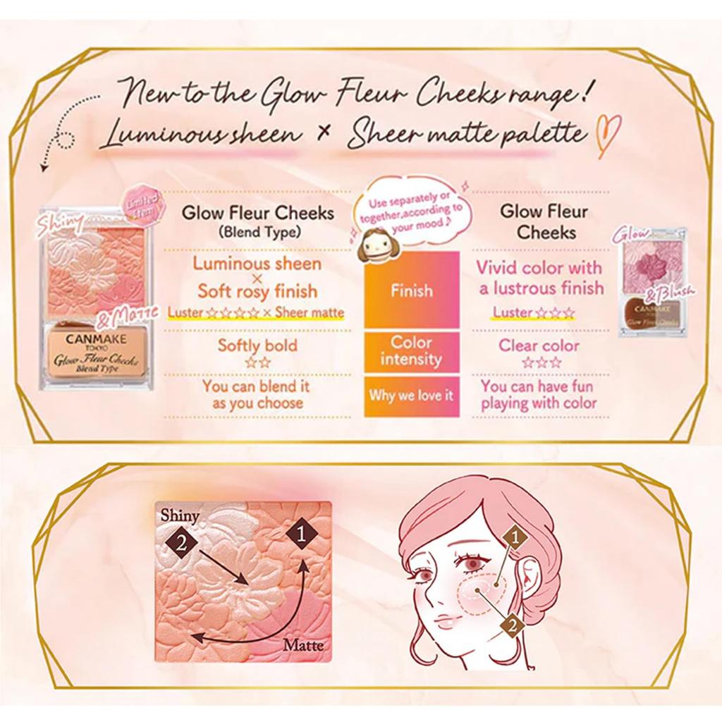 Canmake Powder Glow Fleur Cheeks 03 Fairy Orange Fleur 6.3g
