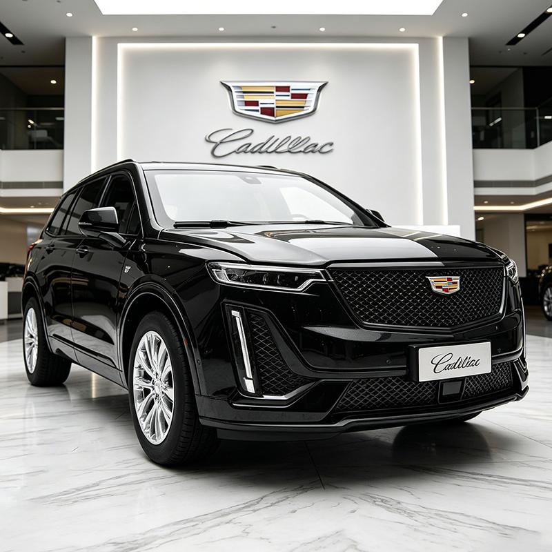 NEW 1:24 Cadillac XT6 SUV 2023 Alloy Car Model Sound and Light Pull Back Car Model Collectibles Birthday Gift