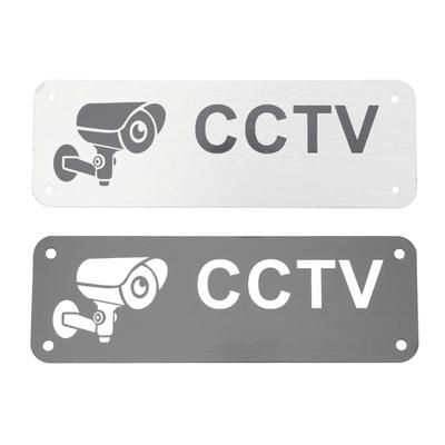 Überwachungskamera CCTV In Betrieb Warnschild Rostfreies Metall UV-bedruckte Halterung