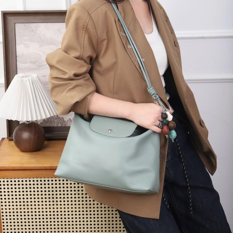 

Genuine Leather Natural Drop Bag Women Cross-section Retro Dragon Single Shoulder Large Capacity Underarm Tote 31x11x20cm мятный зеленый
