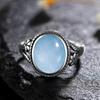 Anillo de Plata S925 Femme Joyería Piedra Lunar Natural Ojo de Tigre Anillos Personalizados para Mujeres Joyas de Boda Regalo