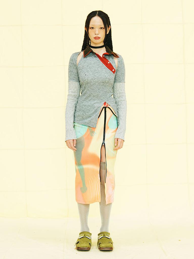 Kyo Extend Zip Print Skirt