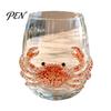 Decorative Coastal Style Water Cup Octopus Glass Tumbler, Ocean Whales Seahorses Crabs Jellyfish Cocktail for Home Nautical Theme Bar Accessories Bar,