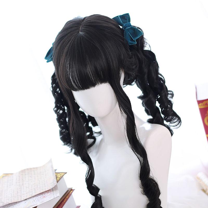 Bybrana Women Long Hair Roman Curly Hair With Bangs Wig Synthetic Wig Daily Wear High Temperature Resistance