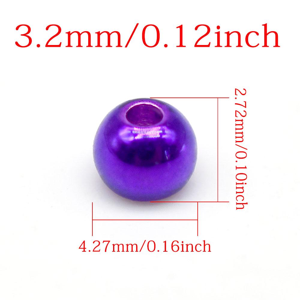 MNFT 20Pcs 3.2mm 6Colors Fly Tying Brass Beads Beadhead Nymph Stonefly Streamer Fly Fishing Trout Jig Flies Tying Material