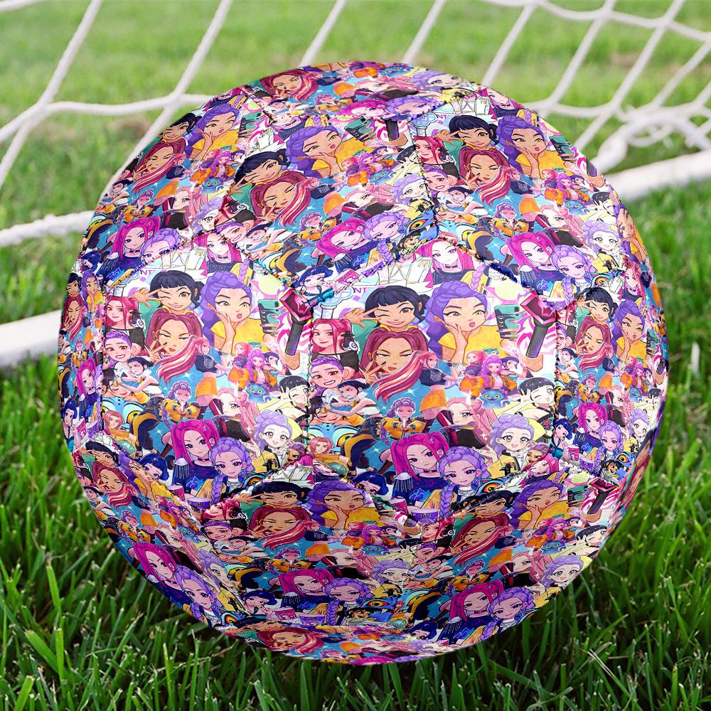 KPop Demon Hunters Print Size 5 Soccer Ball, Standard Match Football for Sports Game and Team Practice, Ideal Gift for Soccer Fans