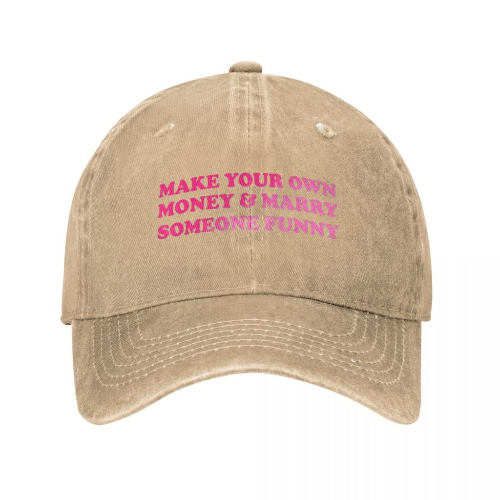 Make Your Own Money & Marry Someone Funny Baseball Caps Vintage Distressed Denim Washed Quote Snapback Hat Outdoor Adjustable