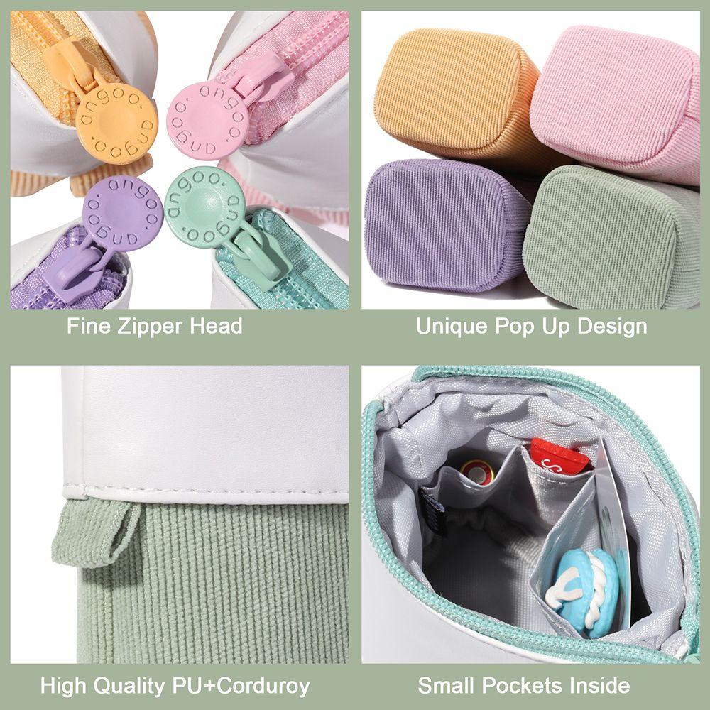 School Supplies Stationery Canvas Pencil Case Makeup Pouch Telescopic Pen Bag Zipper Storage Box