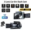 Caméra de Tableau de Bord HD 1080P à Triple Enregistrement Caméra 3 Canaux WiFi Vision Nocturne Boîte Noire Enregistrement en Boucle Aide à la Marche Arrière pour Voitures Accessoires Auto