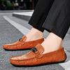 Fashion Brand Luxury Dress Shoes Fashion High Quality Cowhide Loafers Classic Leather Walking Shoes Slip-On Shoes Casual Soft Moccasin