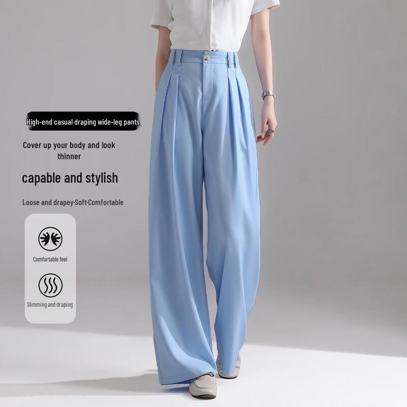 

Women s Drapey Wide-Leg Commuter Suit Pants S