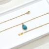 Water Drop Turquoise Oval Pendant Necklace Women'S Niche Light Luxury High-End Collarbone Chain Premium Durable
