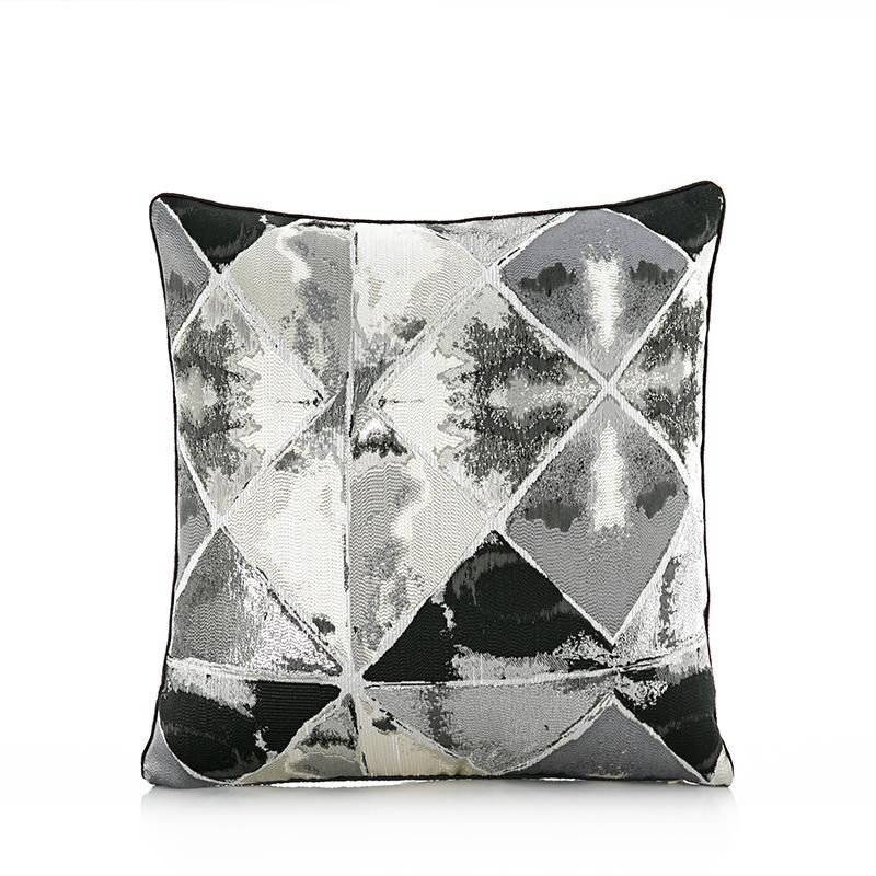 Luxury Black Gray Pillow Covers Minimalist Sofa Cushion Cases Elegant Backrest Pillow Covers Fashionable Throw Pillowcases