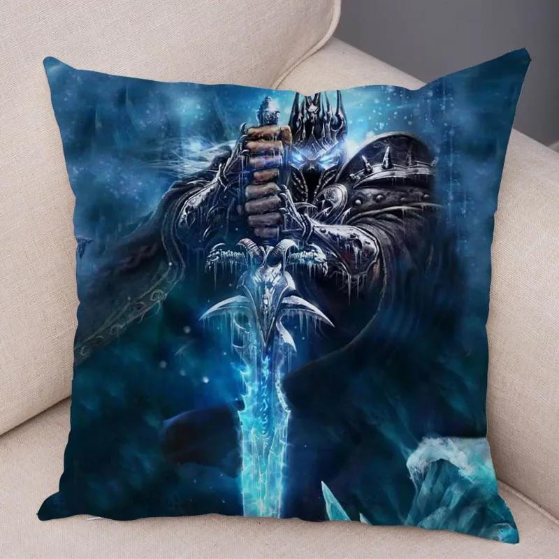ВАУ Чехол на подушку Иллидан Декор Горячая игровая героическая печать Наволочки для дивана Домашняя наволочка Супермягкая короткая плюшевая наволочка,(5) 30x30cm