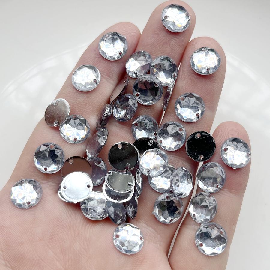 

50 шт. 10 мм круглые швейные стразы для скрапбукинга, подходят для украшения платьев, изготовления и украшения бижутерии своими руками белый