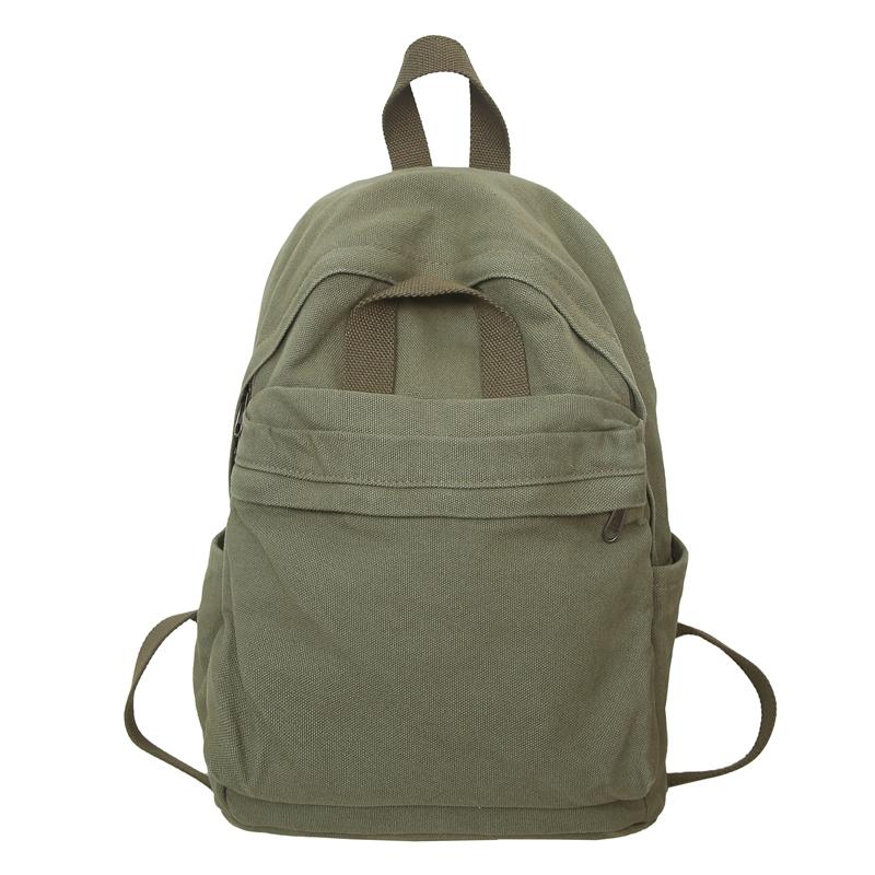 

Холщовый рюкзак, мужской рюкзак большой емкости, однотонный студенческий школьный рюкзак, женский дорожный рюкзак зелёный
