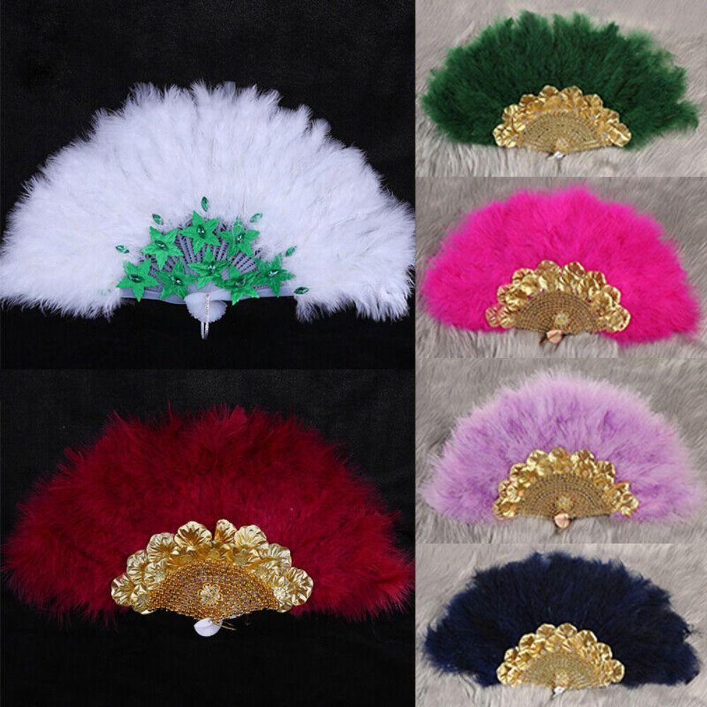

Performance Props Folding Feather Fan Home Decor Dance Fan New Feather Fan