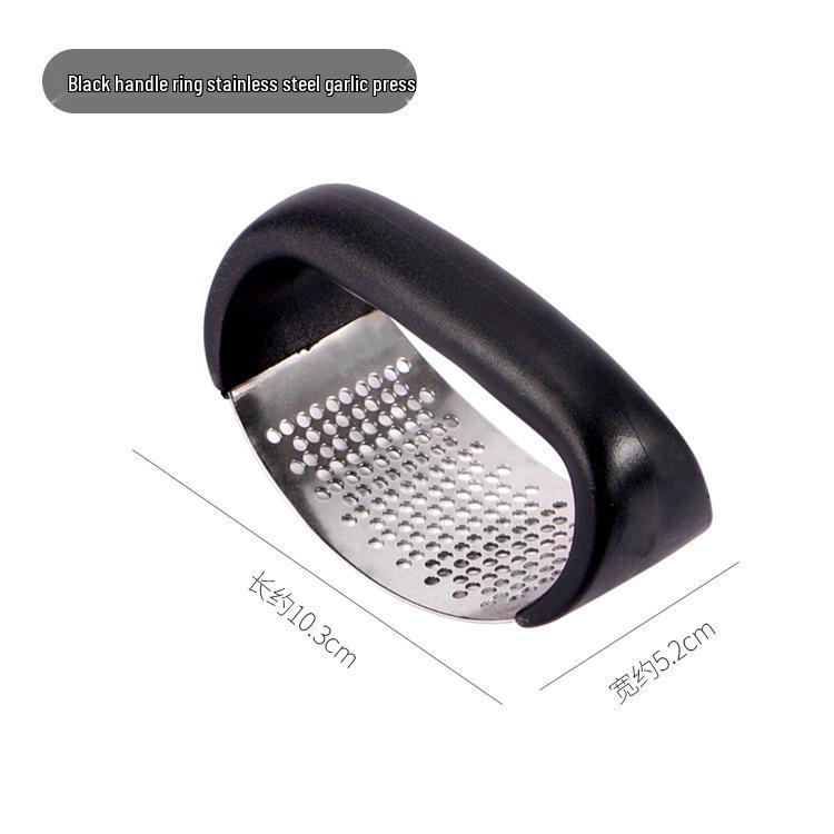 Stainless Steel Garlic Press, Masher & Mincer with Manual Ring Peeler
