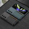 GKK Ultradünne, stoßfeste Kunststoffhülle für Samsung Galaxy Z Fold 5 5G, Rückseite aus Leder, Kartentasche, harte Schutzhülle
