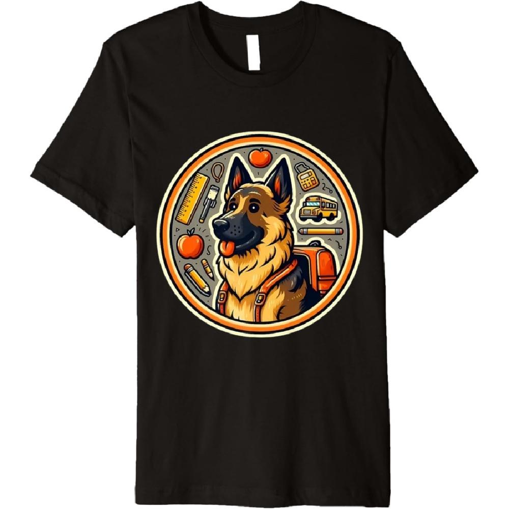 Zpátky do školy Německý ovčák Chlapci Dívky Majitel Student Prémiové tričko