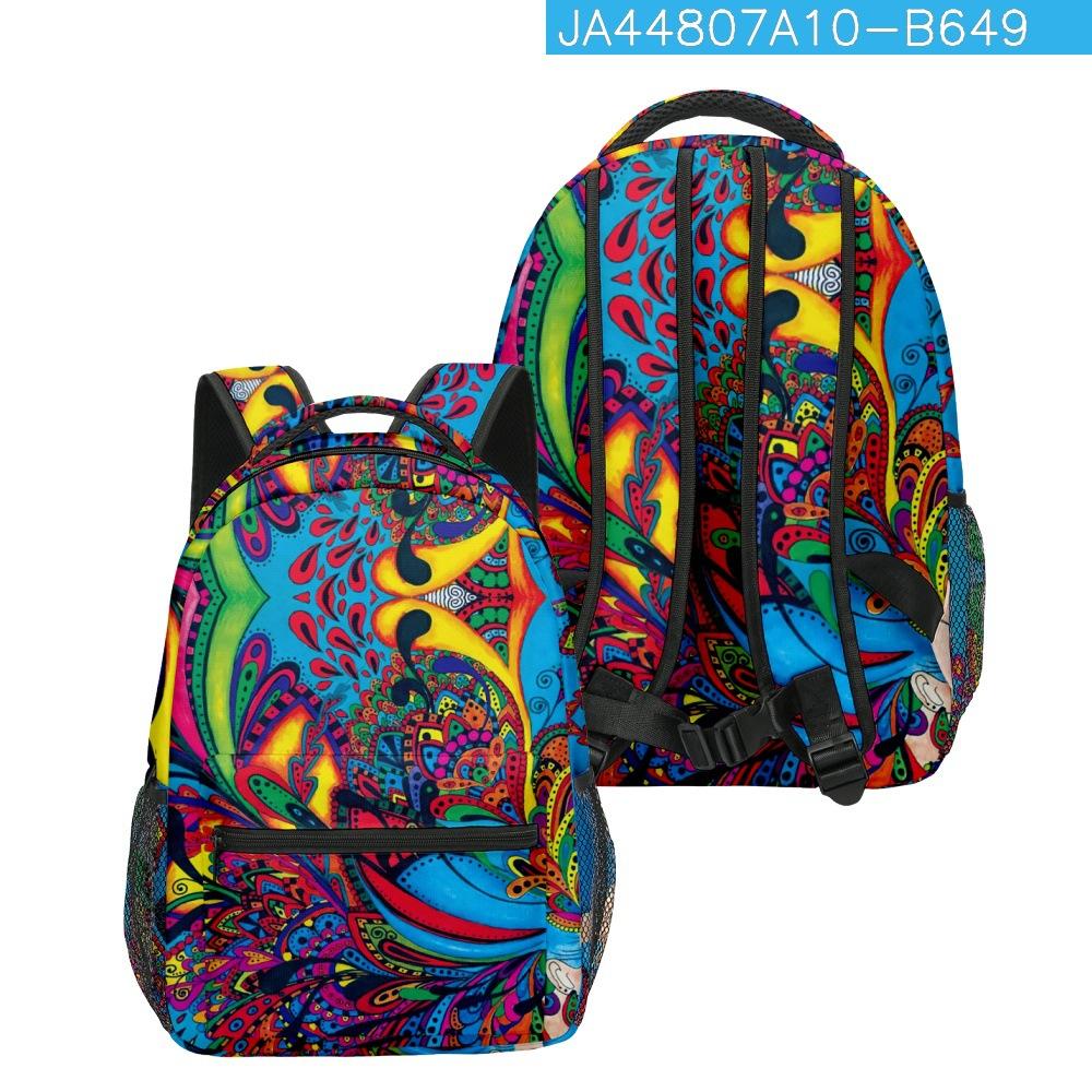 Fashion Novelty Cool Oil Painting Student Bookbag Notebook Backpacks 3D Print Oxford Waterproof Boys/Girls Travel Backpacks