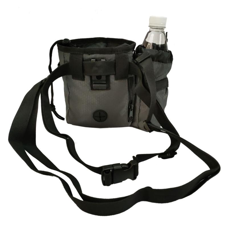 Waterproof Dog Training Waist Pack Portable Pet Treat Pouch Adjustable Belt Waste Bag Dispenser Polyester Texture