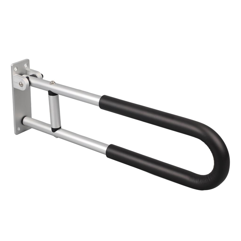 Flip Up Grab Bars Aluminium Alloy 23.6in Long Easy Mounting Foldable Bathroom Grab Bars for Toilet