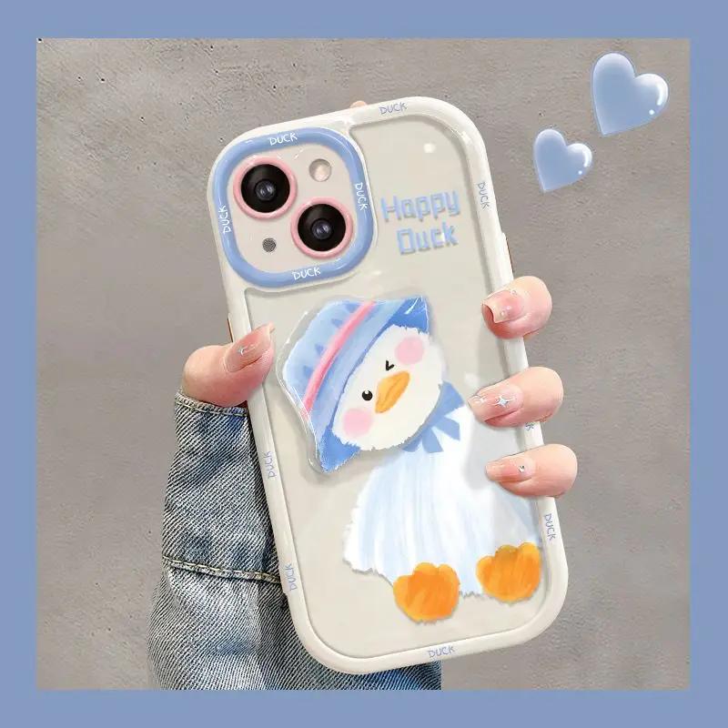 Hülle Für Realme C67 C65 C63 C61 C55 C53 C51 C35 C33 C30S C25Y C21Y C20 12 Pro Plus Hülle Niedliche fette Ente Katze Blume