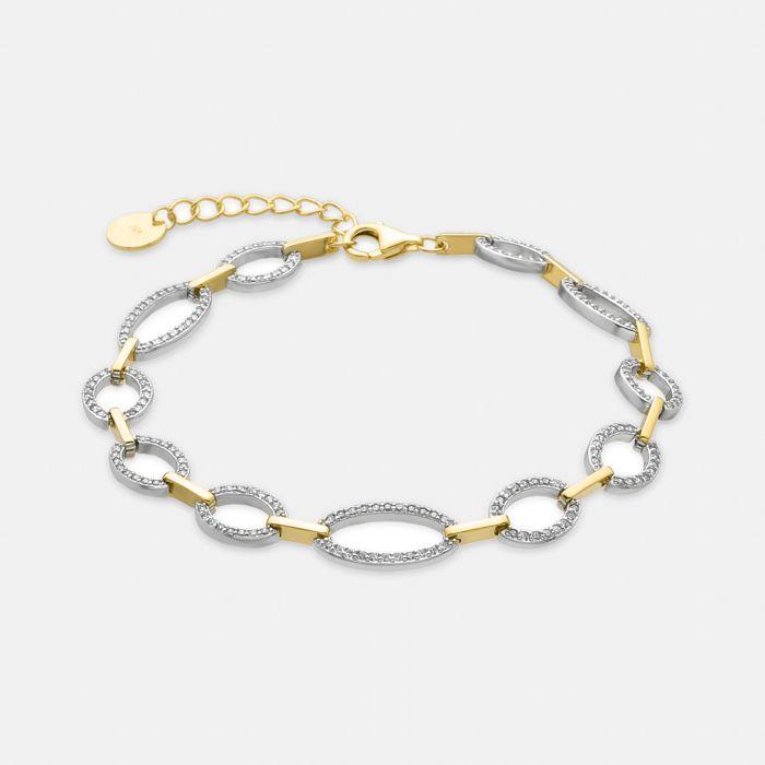 Bracelet - LUXENTER - Phinthe - Argent 925 - Finition or 18k - Zirconium Étincelant