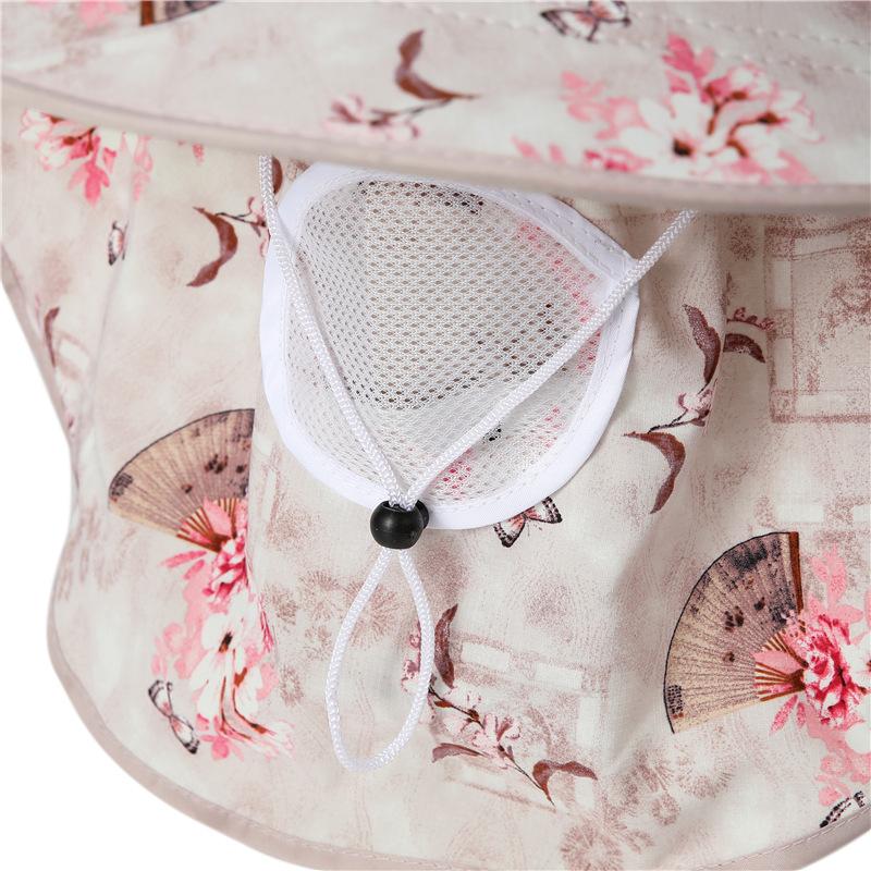 Big Eaves Tea Picking Hat Women'S Spring Summer Outdoor Sun Protection Sun Hat Face Mask Cycling Farm Hat