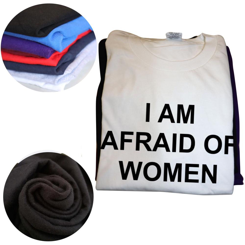 Unisex I Am Afraid of Women T-shirt Funny Saying Letters Unisex Tee Shirts Cool Fashion Crew Neck Casual Streetwear Unisex Unisex Custom
