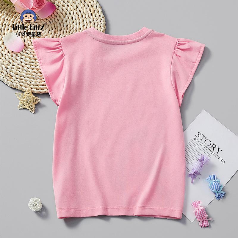 Children's Clothing Summer T-shirts Children's Cartoon Printed T-shirts Knitted Cotton Round Neck Boys' Tops