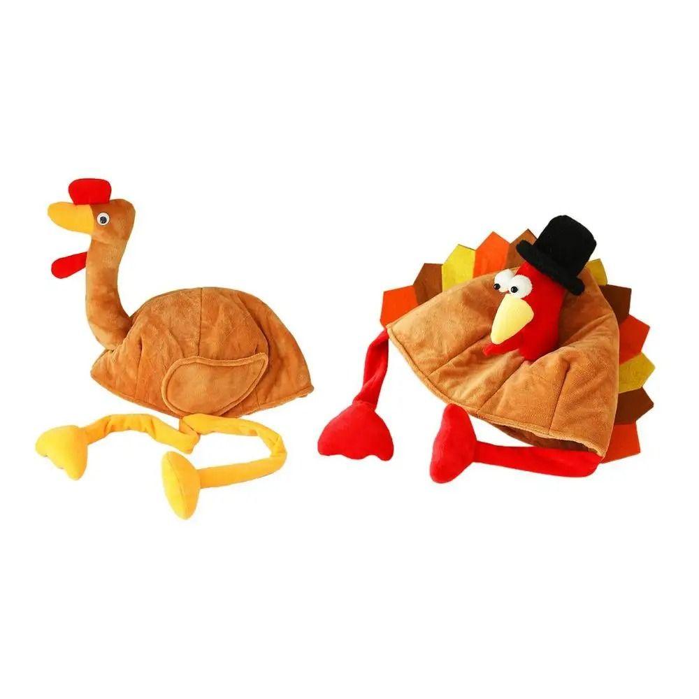 Cute Thanksgiving Turkey Hats Comfortable Creative Long Leg Turkey Hat Unisex Funny Roleplaying Photo Cap Cosplay