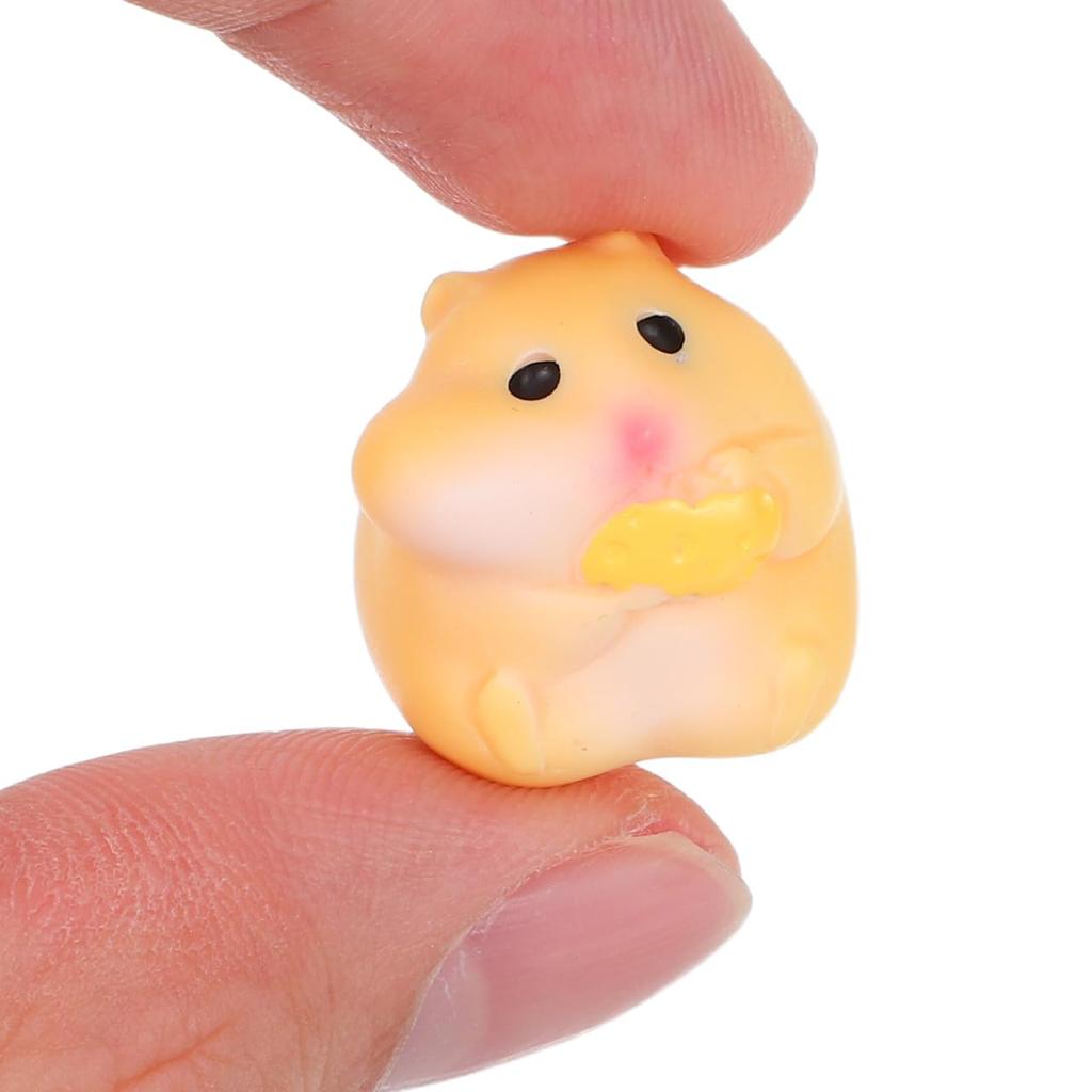 Happyyami Miniature Hamster Figurines, Set of 12, Resin Sculpture, Small Garden Decoration, for Small Animal Cages, Plant Pot Ornaments, Cute