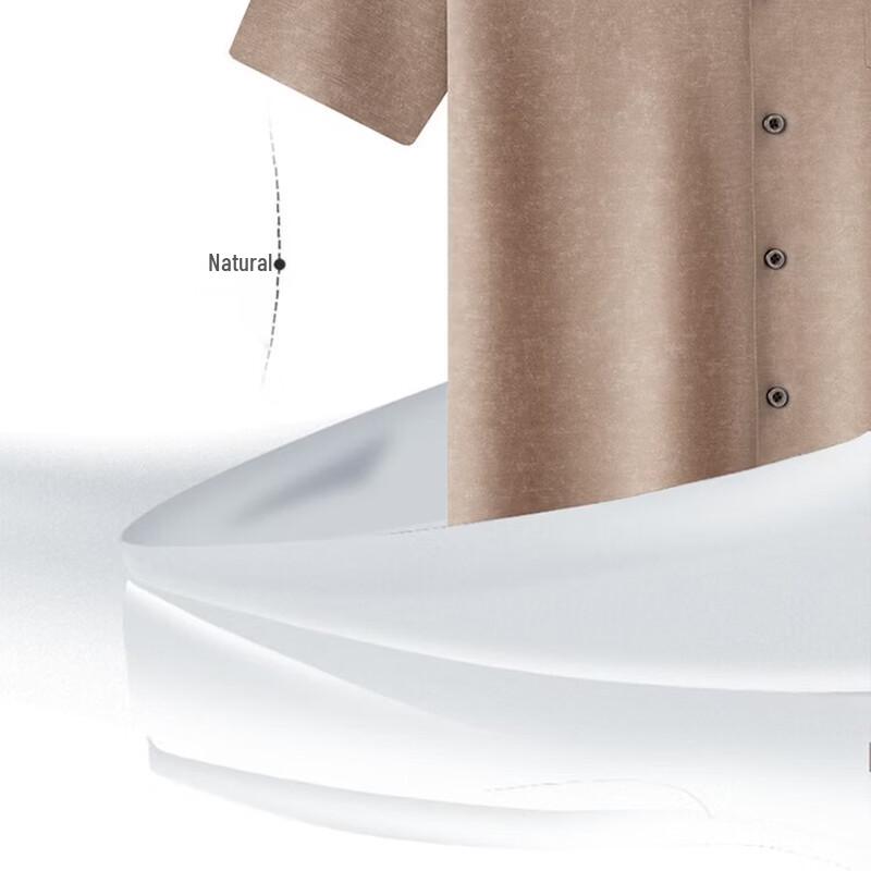 Golden Chrysanthemum Men's Short Sleeve Ice Silk Wrinkle-Free Shirt