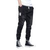 Spring Denim Spring and Fall Tide Workwear Loose Men Drawstring Foot Harlan Splicing Casual Long Pants Plus Size