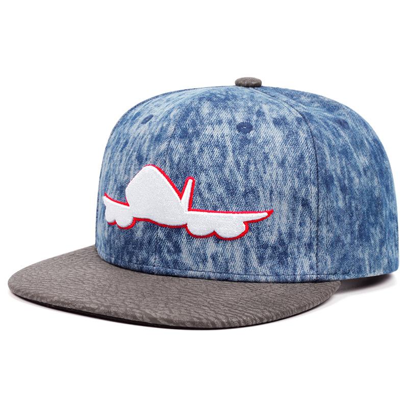 European and American quality hip-hop hat square brim flat brim baseball cap trendy hip-hop hip-hop синий
