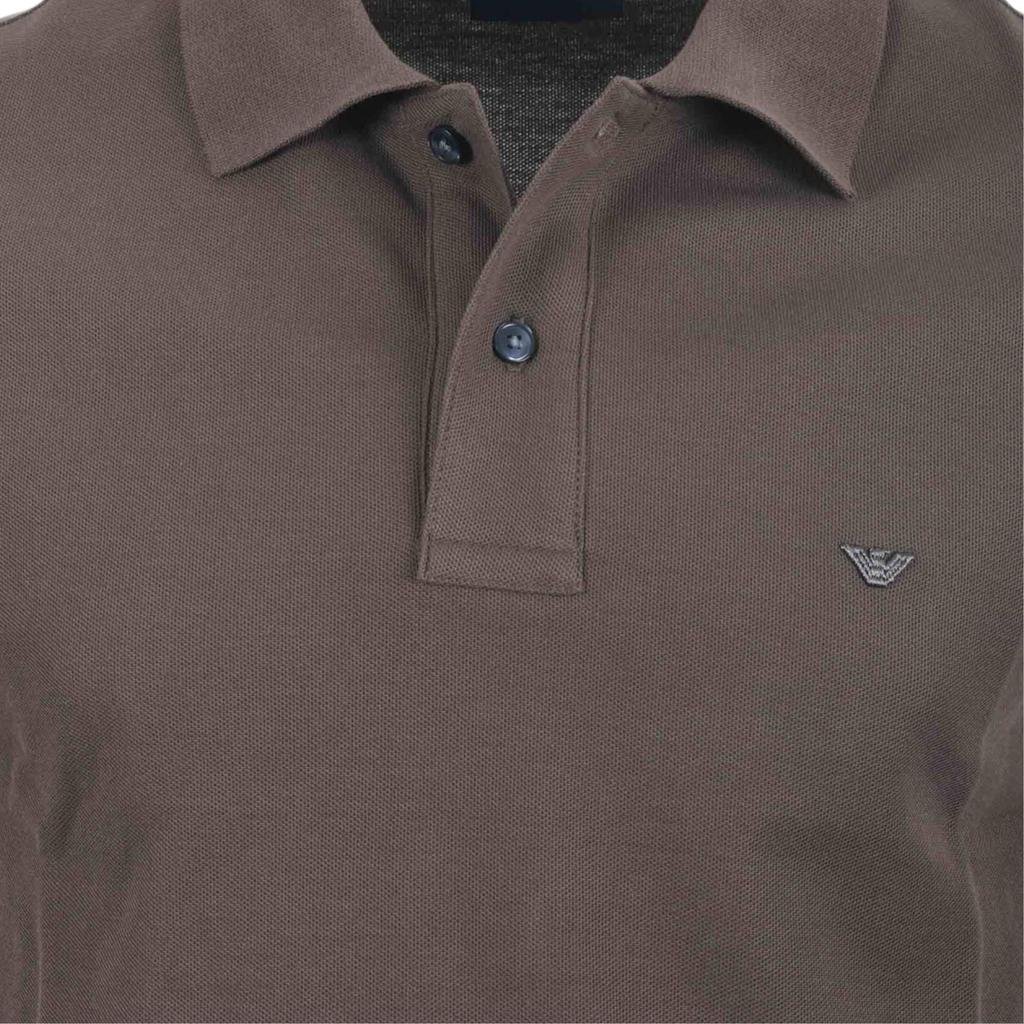 Emporio Armani Solid Cotton Ribbed Collar Polo Shirt Men Tops EM005239-AF10497-U6200