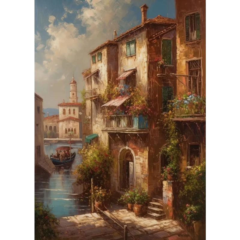 Beauty Romance Townscape Posters Marrakech Morocco Italy City of Water Prints Canvas Painting Wall Art Pictures Home Room Decor