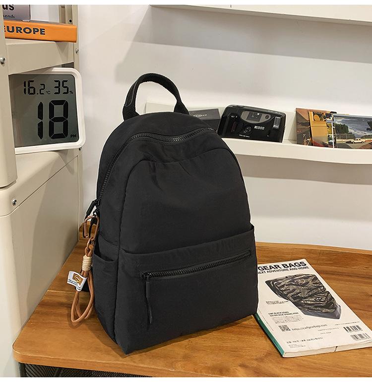 Schoolbag simple casual mini backpack women's 1011 new fashionable solid color small bag small fresh student travel backpack